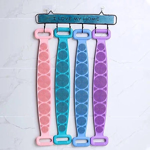 Combo 2 Dây tắm cọ, chà lưng 2 mặt bằng silicon đa năng PaKaSa - Hàng chính hãng