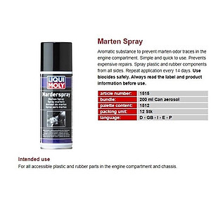CHAI XỊT CHỐNG CHUỘT - ĐUỔI CHUỘT CHO XE Ô TÔ - XE MÁY LIQUI MOLY MARDER SPRAY 1515 - 200ML Made in Germany