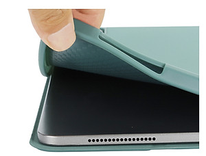 BAO DA SMART COVER SILICON, ỐP LƯNG SILICON CHO IPAD CÓ KHE CÀI BÚT APPLE PENCIL CHO IPAD 10.2 INCH, 10.5 INCH, IPAD PRO 11 INCH, IPAD AIR 4 10.9 INCH MÀU XANH RÊU
