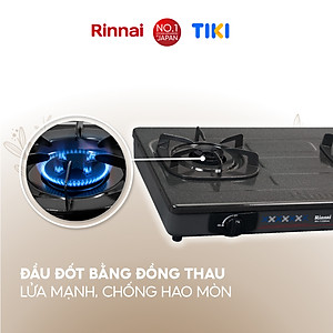 Bếp gas dương Rinnai RV-715Slim(G) mặt bếp men và kiềng bếp men - Hàng chính hãng.