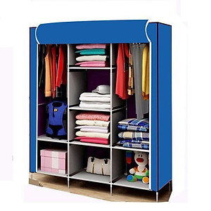 Tủ Quần Áo Cải Tiến Thế Hệ Mới, Tủ Vải Quần Áo 3 Buồng 8 Ngăn 1,7m Cao Cấp