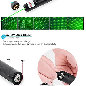 Đèn Pin Laser 303 Ánh Sáng Xanh Có Chìa Khóa An Toàn Cho Trẻ Em - Hàng Chính Hãng