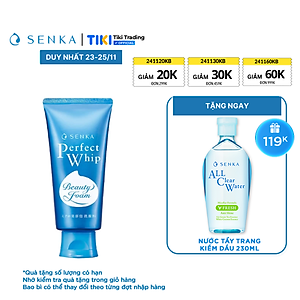 Sữa Rửa Mặt Tạo Bọt Chiết Xuất Tơ Tằm Trắng Senka Perfect Whip 120g - 14839