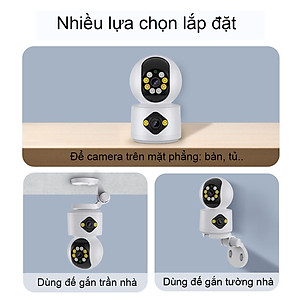 Camera Yoosee 2 MẮT KÉP Trong Nhà 10MPX Xoay 360 Độ, Xem Đêm Có Màu, Có Đàm Thoại, Bảo Hành 12 Tháng, Hàng Nhập Khẩu