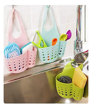 Combo 2 giỏ nhựa treo bồn rửa chén tiện lợi - Màu ngẫu nhiên- Hàng chính hãng