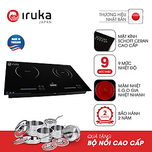 Bếp đôi hồng ngoại và điện từ cao cấp Thái Lan Iruka I20 - Hàng chính hãng