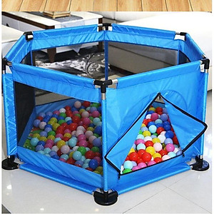 Quây cũi kiêm nhà bóng khung thép kèm 100 bóng nhựa cho bé