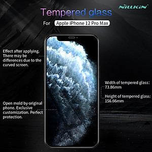 Miếng dán màn hình kính cường lực iPhone 12 Pro Max (6.7 inch) hiệu Nillkin Amazing H+ Pro mỏng 0.2 mm, vát cạnh 2.5D, chống trầy, chống va đập - Hàng chính hãng