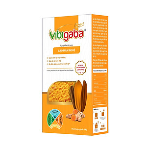 Gạo Mầm Vibigaba Nghệ Hộp 1Kg - Giảm viêm dạ dày tá tràng, giúp da sáng và đẹp, ổn định đường huyết và huyết áp