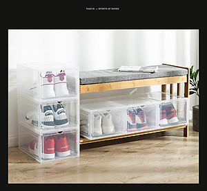 COMBO 5 HỘP ĐỰNG GIÀY NHỰA CỨNG CAO CẤP -NẮP TRONG SUỐT TÍCH HỢP NAM CHÂM HÍT