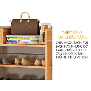 Kệ giày bằng gỗ, A240 kiểu đứng 5 tầng, cao 80cm x rộng 60cm x sâu 24cm