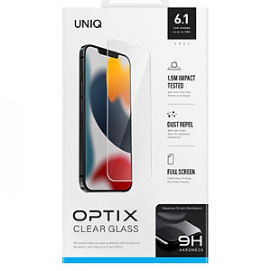 Miếng Dán Cường Lực UNIQ OPTIX Clear cho iPhone 13 Pro Max / 13 Pro / 13 / 13 Mini_Hàng Chính Hãng