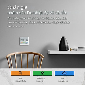 Nhiệt ẩm kế Duka TH1, máy đo nhiệt độ, độ ẩm phòng màn hình lớn 3,67", hiển thị trạng thái nhiệt độ, độ ẩm phòng nhanh chóng chính xác, cài đặt ngày giờ