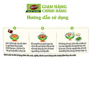 Combo 3 gói Nước dùng Lẩu Kim Chi Barona 180g tươi ngon chuẩn vị không cần nêm nếm