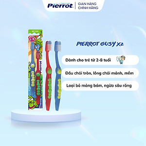 Bộ đôi bàn chải đánh răng trẻ em siêu mềm PIERROT GUSY X 2