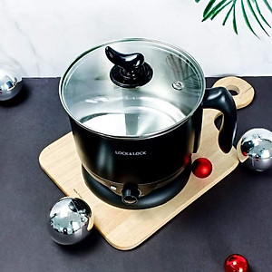 Nồi Điện Đa Năng Lock&Lock EJP316BLK (1.2 Lít), nắp kính cường lực, lòng nồi inox 304,an toàn sức khỏe - Hàng Chính Hãng