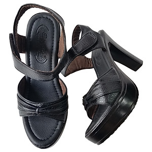Giày Sandal Cao Gót Da Bò BIGGBEN Cao 12 Phân SDCG128