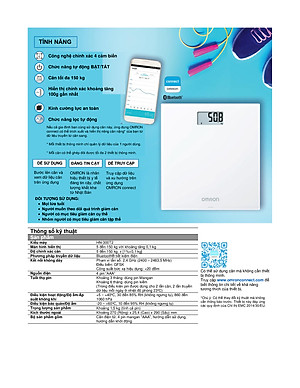 Cân Điện Tử Chỉ Số BMI OMRON HN-300T2 - Kết Nối Điện Thoại - Thương Hiệu Nhật Bản