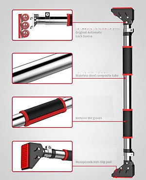  Xà đơn treo tường, gắn cửa điều chỉnh 72cm - 105cm và 93cm-140cm nặng 2kg, 2.5kg(tặng găng tay tập xà dày)