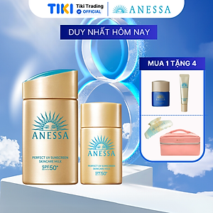 Bộ đôi Kem chống nắng dạng sữa dưỡng da kiềm dầu bảo vệ hoàn hảo (Anessa Gold Milk 60ml + Gold Milk 20ml)