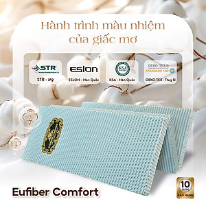 Nệm bông ép  Kim Cương EUFIBER COMFORT-Bảo hành 10 năm-Gấp 3 - Di chuyển dễ dàng.