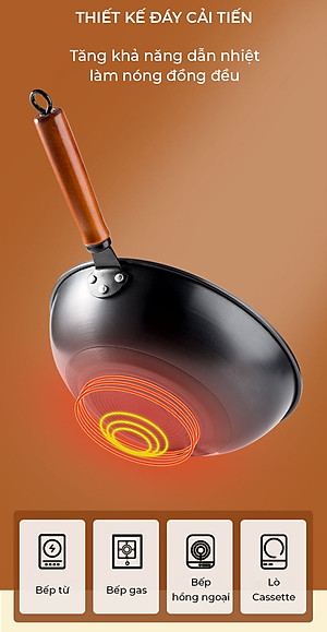 Bộ nồi chảo chống dính Konka Mẫu Mới thép tôi bóng, chống dính chống mài mòn-Hàng nhập khẩu