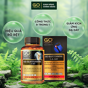 GO GLUCOSAMINE 1-A-DAY 1500mg 60 VIÊN- Viên uống bổ xương khớp nhập khẩu chính hãng GO Healthy New Zealand