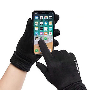 Găng tay da nam mùa đông cảm ứng chống nước lót nỉ lông chất liệu da cao cấp không bong nổ GTN07