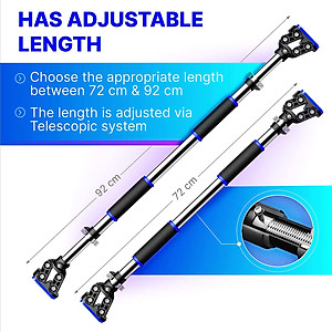 Xà Đơn Treo Tường Gắn Cửa Đa Năng Độ Dài Tùy Chỉnh Giúp Bạn Tập Gym, Tập Cơ Bụng, Cơ Vai, Cơ Xô 60-120Cm - Chính Hãng dododios (Màu Ngẫu Nhiên)