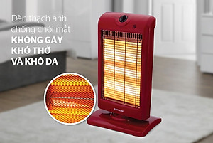 Sưởi điện 3 bóng Halogen Sunhouse SHD7016 đỏ đen - Hàng chính hãng