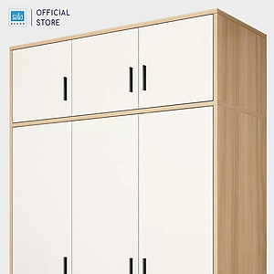 Tủ Quần Áo Màu Trắng Phối Vân Gỗ Sồi Nhiều Ngăn Đa Năng Thương Hiệu SIB Decor TA11