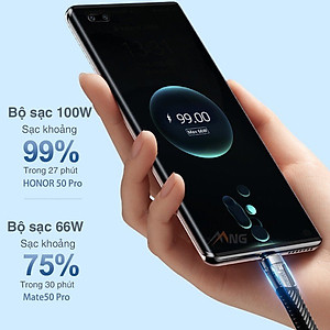 Dây cáp sạc nhanh ROCKSPACE Z21 TypeC to TypeC sạc nhanh 100w chuẩn QC dây dù siêu bền - Hàng chính hãng BH 12 tháng