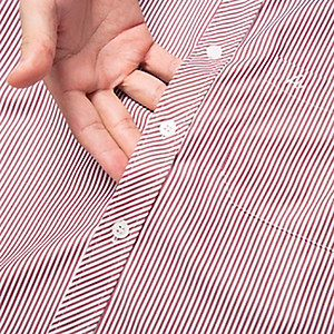 Áo Sơ Mi Nam Công Sở Trung Niên Thương Hiệu Anton Dài Tay Kẻ Sọc Đỏ Vải Cotton Mã AC153