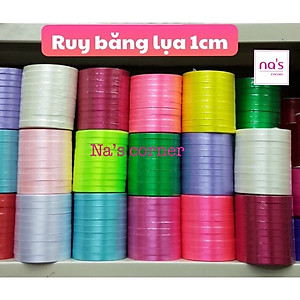 Dây ruy băng lụa 1cm cuộn 20m màu trơn