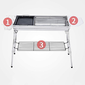 Bếp nướng than hoa BBQ ngoài trời chất liệu Inox cao cấp