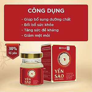 Yến sào Nam Dược lọ 70ml tổ yến chưng đường phèn bồi bổ, tăng sức đề kháng, giảm mệt mỏi
