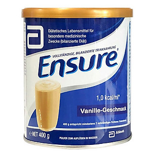 Sữa bột Ensure Vanille-Geschmask, Ensure Đức cho người lớn tuổi, giúp hồi phục sức khỏe cho người gầy yếu, suy dinh dưỡng 400gr/hộp