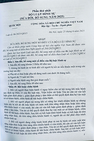 Bộ Luật Hình sự  - Bộ Luật Tố Tụng Hình Sự ( Sửa đổi, bổ sung năm 2025 )