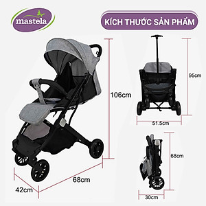 Xe đẩy gấp gọn cho bé Mastela HN275 - Xe đẩy em bé siêu nhẹ, thoáng khí bảo hành 12 tháng