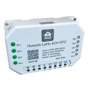 Công tắc thông minh [ĐIỀU KHIỂN TỪ XA] Hunonic Lahu 4 Kênh RTC - Điều khiển qua Wifi, Bluetooth - Hẹn giờ không cần wifi