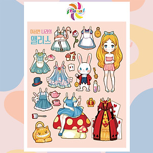 Búp bê giấy Chibi các nàng công chúa cổ tích Disney đồ chơi cắt thủ công cho bé Combo 7 hình siêu đáng yêu 002