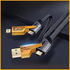 Cáp Sạc 4 Trong 1 đa năng dài 1 mét - công suất 65W, dùng cho nhiều dòng điện thoại 