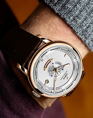 Đồng hồ nam chính hãng LOBINNI LB18071G-D1 hàng mới fullbox ,kính sapphire,chống xước,chống nước 50m,Bh 24 tháng,máy cơ (automatic),mặt trắng dây da nâu xịn