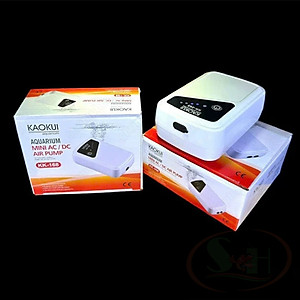 Máy sủi tích điện Kaokui AC / DC Mini Air Pump 1 2 vòi bể cá tép thủy sinh
