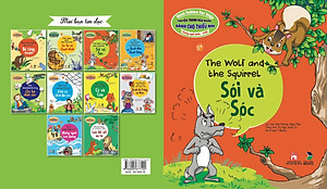 Combo 4 cuốn truyện tranh song ngữ - Truyện tranh ngụ ngôn dành cho thiếu nhi song ngữ Anh - Việt ( Kiến và chim + sư tử và chuột nhắt+ sói và sóc + chuột , gà trống và mèo )
