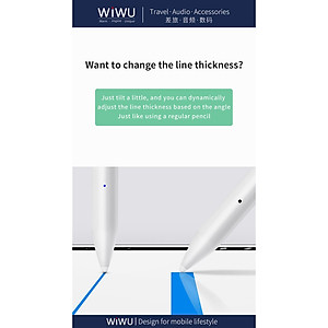 Bút cảm ứng stylus thông minh siêu mịn mượt hiệu WIWU Pencil Pro cho iPad Pro và các dòng iPad / iPad Mini từ đời 2018 trở lên hỗ trợ viết vẽ nghiêng hơn 60 độ, chống tì tay, trang bị nam châm hít vào iPad - Hàng nhập khẩu