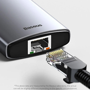 Hub chuyển đổi đa năng 8 trong 1 Baseus CAHUB-CV0G ( Type-C to HDMI/ USB3.0/ LAN / SD Card Reader/ Type C PD 100W, Multifunctional HUB) - HÀNG CHÍNH HÃNG