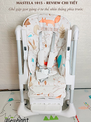 Ghế đa năng Mastela 1015 ngả, nâng hạ độ cao, có bánh xe / TẶNG BÁT THÌA ĂN DẶM UPASS CHÍNH HÃNG
