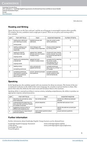 Cambridge English Young Learners 2 for Revised Exam from 2018 Movers Answer Booklet: Authentic Examination Papers