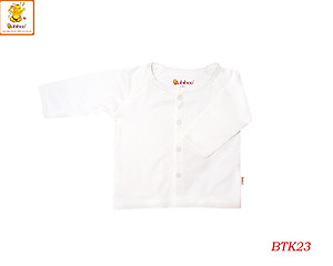 Áo sơ sinh Babiboo tay dài cài giữa vải visco siêu mềm mại